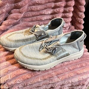 Hey Dude Light Gray and Cream Slip-On Shoes